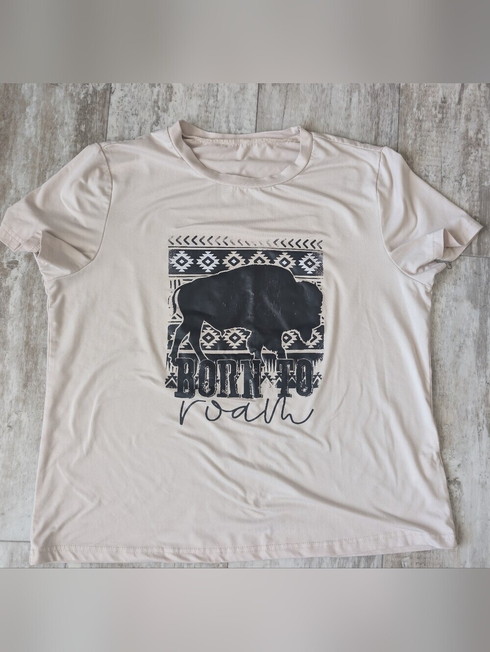 Born to Roam Buffalo Graphic Tee - Nude